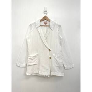 Show Me Your Mumu Escape Blazer Romper White Linen Resort Bridal REPAIRED XS